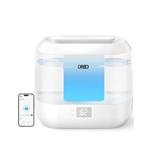 Dreo Smart Humidifiers for Bedroom, Top Fill 4L Supersized Humidifier Large Room with 28 dB, 36H Runtime, Touch/APP/Voice Control, Nightlight, Cool Mist Humidifiers for Baby, Plants, Indoor, White