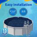 Blue Wave Evening Bay Overlap 15 ft Round Pool Liner for Above-Ground Steel Wall Pools Weather Resistant Standard Gauge Vinyl with Welded Seams - Dark Blue, Fits 48/54-In Depth Walls