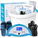 Ionic Foot Bath Detox Machine, Ion Foot Spa Machine for Home Use, Include Detox Foot Bath Soak Tub, Massage Slippers, Heating Waist Belt, 2 Super Ion Arrays, Perfect for Seniors/Parents