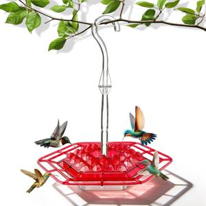 Hummingbird Feeders for Outdoors Hanging with 30 Feeding Ports Saucer Humming Bird Feeder Bee-Proof Leak-Proof No Drip, Easy to Clean and Refill