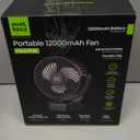 Minthouz Clip on Fan, 12000mAh Desk Fans, 360 Rotation Rechargeable Portable Fan with 45hrs Runtime - Quiet 3 Speeds, Wireless Remote, Timer, Input/Output Ports - Lightweight for Travel & Office