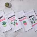 Microfiber Dish Towel Funny Kitchen Towel Set of 4  Plant Lady Themed Pumpkin Kitchen Towel  Durable Decorative TowelsBest Housewarming Gifts, Farmhouse Kitchen Towel, Funny Fall