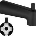 7" Slip-On Diverter Tub Spout, Extra-Long Replacement Bathtub Spout for 1/2" Copper Water Tube, Compatible with Moen 3839/3853, Slip-On Bathtub Faucet with Diverter, Matte Black