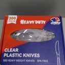 JOLLY CHEF 300 Count Clear Plastic Knives Heavy Duty, 7.7" Heat Resistant Solid and Durable Plastic Knives Disposable, Disposable Bulk Cutlery Suitable for Parties Supply Events Everyday Use