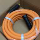 Garden Hose 25 ft x 5/8", NON-EXPANDING Flexible Water Hose, Kink Resistant Lightweight Hybrid Hose, Leakproof Yard Hose with Male to Female Fittings (Orange)