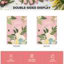 2 x AVOIN colorlife Happy Easter House Flag 28x40 Inch Double Sided Outside, Bunny Rabbit and Eggs Floral Yard Outdoor Flag Blue Pink