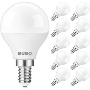 BUBO Ceiling Fan Light Bulbs, E12 LED Bulb 60W Equivalent, Small Base Bulbs 4000K Cool White, A15 Bulbs 120V, Candelabra Base LED Bulb 5.5W, 650LM, Non-Dimmable, 10 Pack