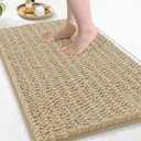 Arotive Luxury Chenille Bathroom Rug Mat, Extra Soft Thick Absorbent Shaggy Bath Rugs, Non-Slip Machine Wash Dry, Plush Bath Mats for Bathroom, Shower and Tub, 36x24, Beige