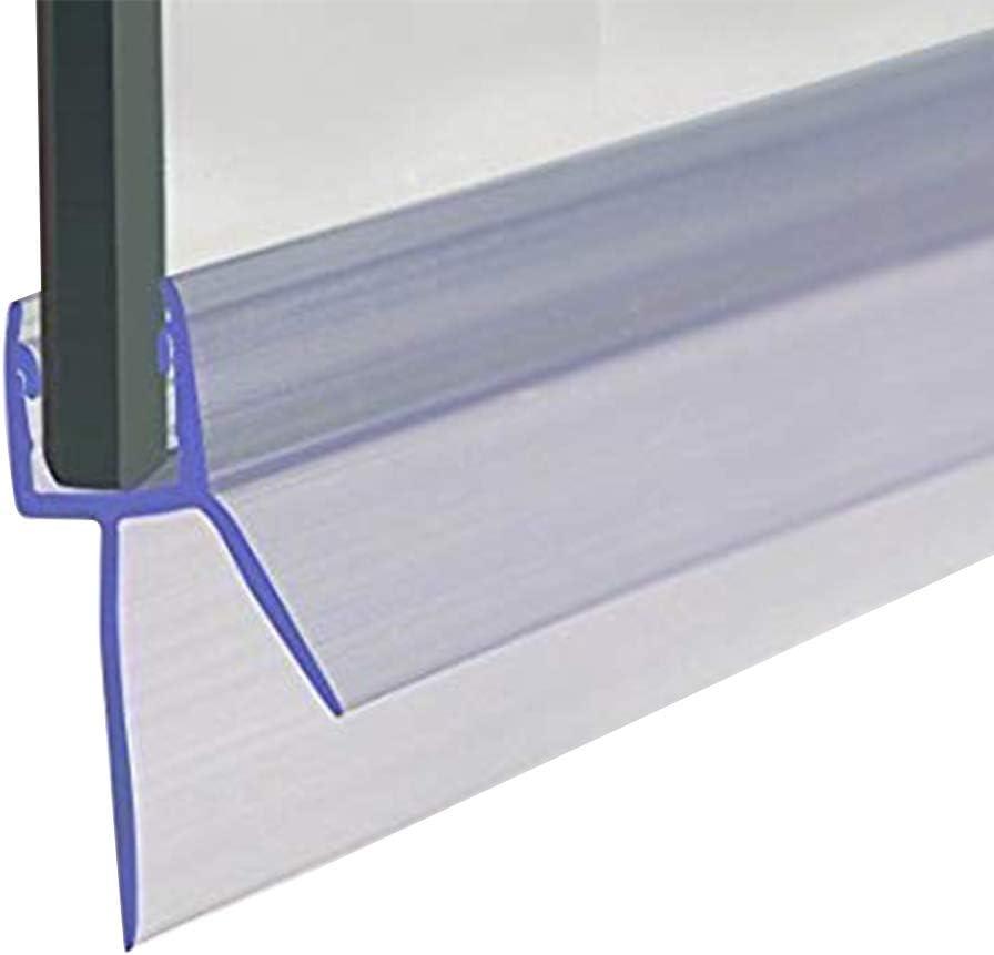 Frameless Shower Door Bottom Seal with Drip Rail 5/16" Thick Glass 27.5" Long Sweep - Glass Door Seal Strip Stop Shower Leaks