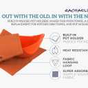 Rachael Ray Kitchen Towel, Oven Glove Moppine - 2-in-1 Ultra Absorbent Kitchen Towels with Heat Resistant Padded Pockets Like Pot Holders and Oven Mitts to Handle Hot Cookware - Burnt Orange, 2 Pack