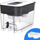 Waterdrop WFD-22L-DF Water Filter Dispenser, 40-Cup Water Purifier, 2 Built-in Filters, 8X Faster Filtration, 400-Gallon Lifespan, 10X Longer Lifetime, Reduces Chlorine, PFOA/PFOS, Black