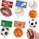 16 PCS Stress Balls Party Favor for Kids 8-12 Goodie Bag Stuffers Squeeze Toys Classroom Prizes for Kids Pinata Stuffers Boys Birthday End of Year Gifts Sport Party Foam Bouncy Balls Bulk Small Toys