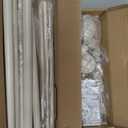 1 Inch Heavy Duty Adjustable Double Curtain Rod for Windows 48 to 84 Inches - Weathered White Boho Farmhouse Double Curtain Rod with Decorative Finials - for Living Room, Bedroom, Easy to install