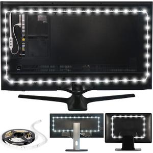 Power Practical LED Lights for TV Backlight, USB Powered TV LED Light Strip W/Bias Ambient Lighting for Home Theater, True White, Size (30"-40 TV)