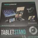 iPad Tablet Stand Holder for Desk - 6 inch to 13 inch - Stable, Adjustable - 360 Swivel Angle Pen Phone iPad Stand for Store, Retail Kiosk, Reception, Home Office, Gift Ideas - Black