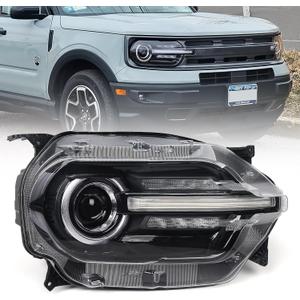 Right Full LED Headlight for Ford Bronco Sport 2021 2022 2023, RH Headlamp Assembly Projector OE Factory Style Replacement for M1PZ13008F Passenger Side