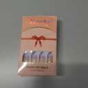 2 x evpct French Tip Press On Nails Medium Almond, Nude + Pink Tips, Chrome Glazed Glossy Medium Almond Fake False Press on Nails, Soft Gel Stick on nail Press ons with Nail Kit, Reusable Salon Quality (24 Ounce (Pack of 1))