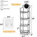 DEAYOU 4 Tier Shampoo Bar Holder for Shower, Self Draining Soap Bar Holders with Strong Suction Cup and Hooks, Rustproof Soap Dish Caddy for Bathroom Wall, Kitchen Sink, Conditioner, No Drilling Rack