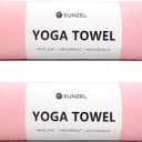 Eunzel 2 Pack Hot Yoga Towel Non Slip Yoga Mat Towel Non-Slip Sweat Absorbent Microfiber Towel for Hot Yoga, Pilates and Workout 72" x 26.5", Pink
