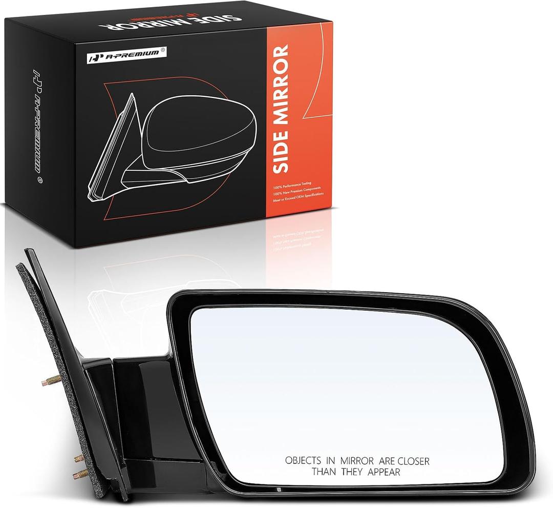 A-Premium Passenger Side Manual Door Mirror - Compatible with Chevy & GMC - Blazer(92-94), C/K 1500 2500 3500(88-99), Tahoe(95-00), Yukon(92-00) - Non-Heated Manual Folding