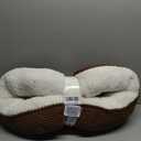 Love's cabin Round Donut Cat and Dog Cushion Bed, 20in Pet Bed for Cats or Small Dogs, Anti-Slip & Water-Resistant Bottom, Super Soft Durable Fabric Pet beds, Washable Luxury Cat Dog Bed Brown Stripe Size: 19.7"L x 19.7"W x 5.9"Th