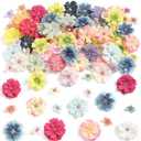 GAATEEK 90 Pcs Mini Artificial Silk Flower Heads - Multicolor Peony, Daisy, Rose Floral Appliques for Spring Summer Crafts | DIY Wreath Accessories for Wedding/Home Decor/Party/Graduation Cap