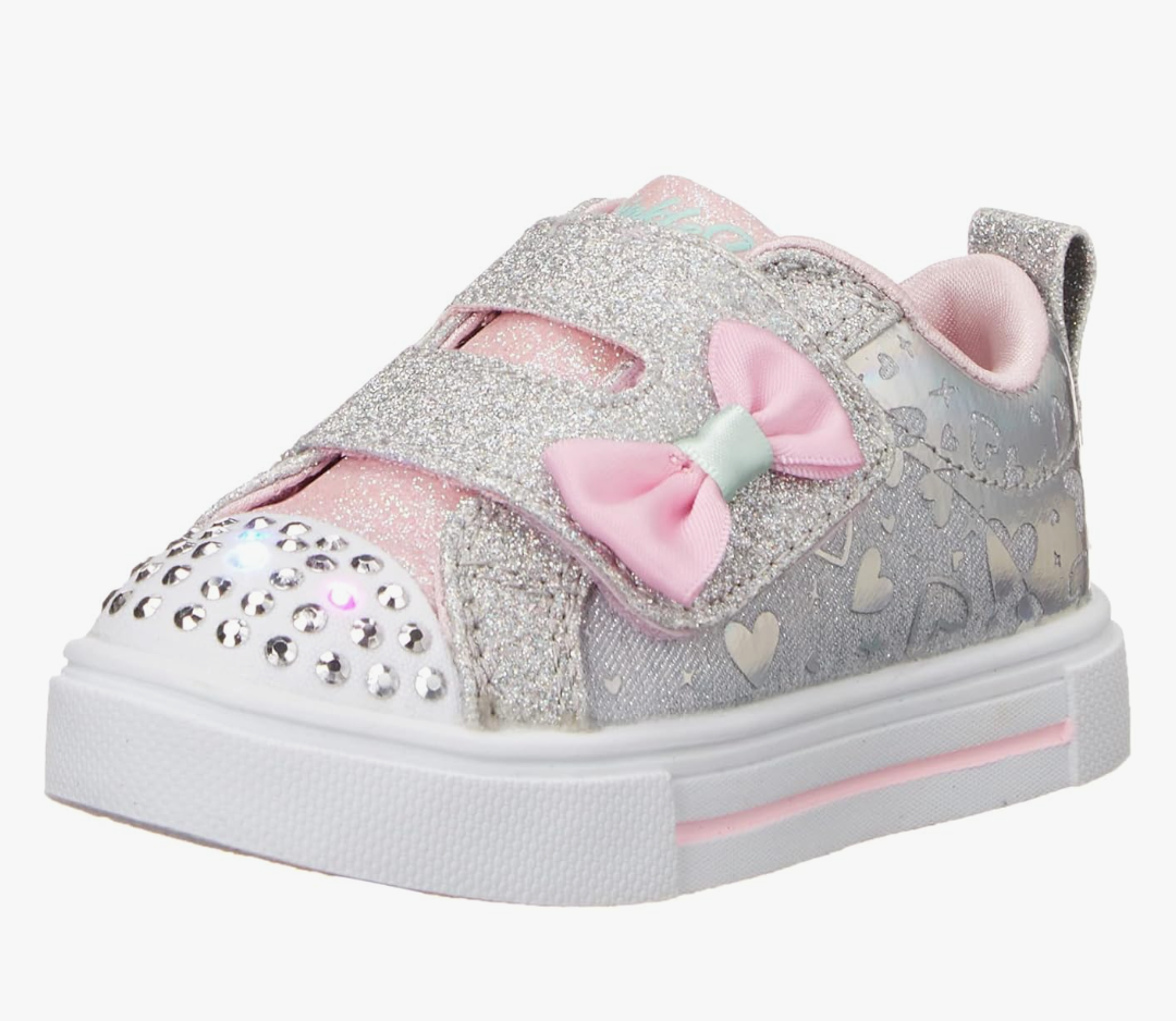 Skechers Unisex-Child Twinkle Sparks-Heather Char Sneaker 10, Grey/ Silver 