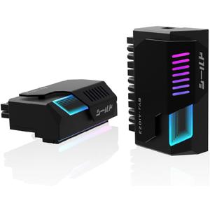 EZDIY-FAB Shield 24-pin 90 Degree Angle Adapter with Infinity Mirror ARGB Light,ATX 24 Pin Power Connector, 5V 3pin ARGB Sync-90 Degree-Black-1 Pack