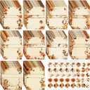 250Pcs Fall Thanksgiving Stationery Paper and Envelope Set with 100 Letterhead Papers and 50 Envelopes, 10 Design for Letter Writing Invitations Computer Holidays Party Notes, 8.5x11 Inch-Leaf