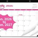 5 x Desk Calendar 2026, Wall Calendar 2026-2027 Large Size 17" X 12" Covers January 2026 to June 2027, Pink Cute Desktop Monthly Calendar for Home Classroom School or Teacher Gifts & Office Supplies