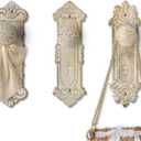 Comfify Shabby Chic Cast Iron Decorative Wall Mounted Hooks - Rustic White - Door Knob Coat Hooks - Set of 3 - Screws and Anchors Included - Antique Wall Hooks for Hanging Clothes