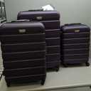 Coolife Luggage 3 Piece Set Suitcase Spinner Hardshell Lightweight TSA Lock (purple2) (20in24in28in)