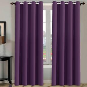 H.VERSAILTEX Blackout Curtains/Draperies/Drapes for Bedroom 108 Inches Long, Extra Long Thermal Insulated Window Treatment Light Blocking Grommet Privacy Curtains, Plum Purple, 2 Panels
