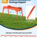 RV Sewer Hose Support, 20FT Heavy-Duty Camper Waste Hose Holder with 9 Foldable Sections, Adjustable & Stable Waste Drainage Support with Strap, Stackable & Weather-Resistant, Orange(Patent Pending)