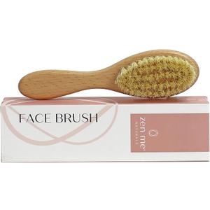 Dry Brush for Face for Smooth Radiant Skin by Zen Me, Natural Face Exfoliator Tool to Unclog Pores, Promote Lymph Flow & Reduce Swelling, Facial Brush with Natural Boar Bristles & Polished Wood Handle (1-Pack)