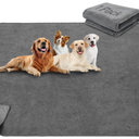 LOOBANI NonSlip Washable Pee Pad for Dogs, 1 Pack Extra Large Reusable Dog Mat for Floor, Fast Absorbent Pet Whelping Pads, Puppy Playpen Mat for Incontinence, Housebreaking, Crate, 82x120in, Gray