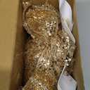 CT CRAFT LLC Champagne Gold Glitter Mesh Christmas Tree Topper Bow 11" with 4 Ribbon Streamers x 3 Yards Long Each for Holidy Elegant Fancy Home Dcor Indoor