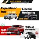 Roof Rack Cross Bars Fit for Ford Expedition/Expedition Max 2018–2026 & Lincoln Navigator 2018–2024, Heavy Duty Aluminum Crossbars, 300 lbs Capacity, Fits Side Roof Rails, Cargo Luggage Carrier