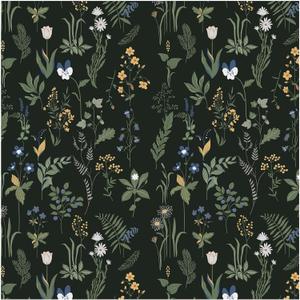Removable Peel and Stick Wallpaper Boho 17.5 x 393 in Floral Bedroom Bathroom Easy Peel Off Stick on Wallpaper Contact Paper Renter Friendly Wall Paper (Dark)