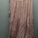 ZESICA Women's 2025 Boho Sexy Off Shoulder Long Sleeve Smocked High Waist Side Split Flowy A Line Tiered Long Maxi Dress, Size L, Pink