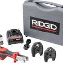 RIDGID 72553 Model RP 115 Mini Press Tool and Battery Kit with 1/2" to 3/4" ProPress Press Tool Jaws, 2V Li/Ion Battery, 12V Charger, and Carrying Case , Red