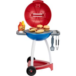 Little Tikes Sizzle & Serve Grill – Red, White & Blue, 14 Accessories, Little Chef Interactive Cooking Playset for Kids and Toddlers