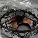 REDSTAR Flush Mount Caged Ceiling Fan with Lights, 20" Small Bladeless Ceiling Fans with Remote, Rustic Low Profile Ceiling Fans Quiet Reversible Enclosed Ceiling Fan for Bedroom Kitchen Farmhouse (Black)