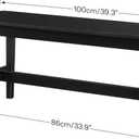 HOOBRO 39.3'' Bamboo Dining Bench, Farmhouse Kitchen Table Bench, Kitchen & Living Room Furniture, Easy to Assemble, Sturdy and Stable, Black BK03CD01G2, 11.8"D x 39.3"W x 17.7"H