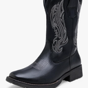 Jousen Cowboy Boots for Men Embroidery Men's Western Boots Retro Square Toe Mens Boots Botas Vaqueras Para Hombre, 10.5