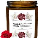 Sandalwood Rose Scented Candle - Natural Soy Wax Essential Oil60 Hours Long-Lasting FragranceHandmadeBedroom Relaxation & Bathroom SPAPremium Home Gift for Quality Life Pursuers (200g)
