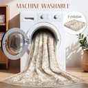 Washable Rug 8x10 Area Rugs: Boho Vintage Distressed Oriental Medallion Neutral Thin Large Rug Carpet for Living Room Bedroom Dining Room Home Office Decor - Beige