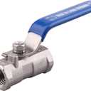 DERNORD Stainless Steel Ball Valve 1PC Type 0.25" NPT Standard Port for Water, Oil, and Gas (1/4 Inch Ball Valve)