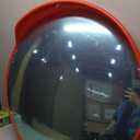 RELIANCER 32" Convex Security Mirror,Curved Safety Traffic Road Driveway Mirror,Adjustable Safety Corner Surveillance Mirrors,Outdoor Indoor Blind Spot Mirrors For Garage Parking Lot Shop Office