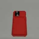 for iPhone 12 Pro Max & 13 Pro Max Case Wallet with Card Holder (4-5 Cards), Military Drop Protection, Slide Camera Cover, Shockproof Heavy Duty Men Women Phone Case for iPhone 12 Pro Max, Red